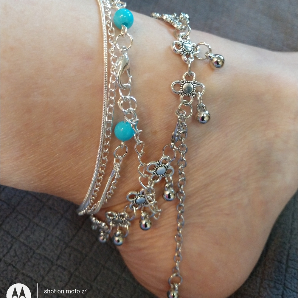 Anklet beaded and floral - Picture 8 of 8